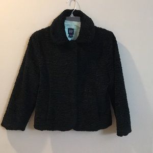 Gap XS black jacket Aqua lining with snap front {025}